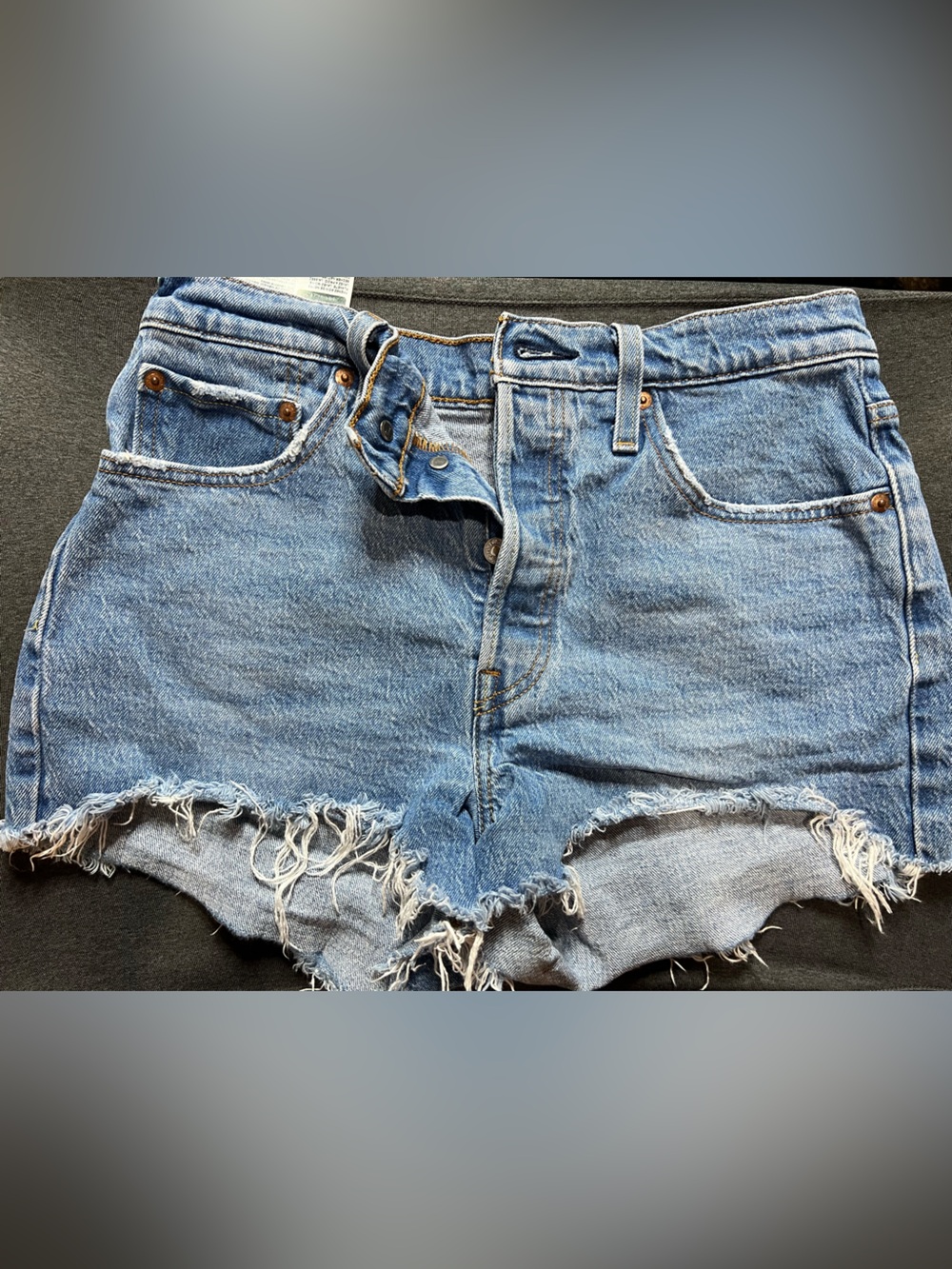Levi's Blue Distressed Denim Cutoff Shorts
